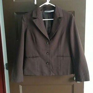Pinstripe chocolate blazer